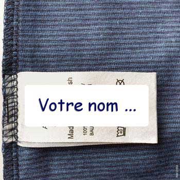 Étiquettes à coudre personnalisées,étiquettes de vêtements personnalisées,  étiquette de ruban en coton, étiquette de nom (Plié en deux,25 x 60mm) :  : Fournitures de bureau